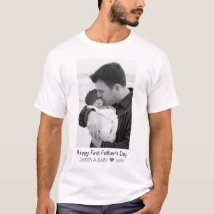 ハッピーファーストファーストパザーズデイニューパパベビー写真 Tシャツ