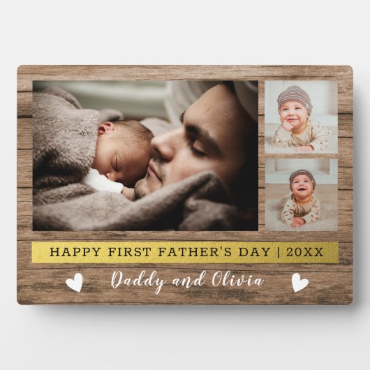 ハッピーファーストファースト・デイ3フォトコラージュ・ウッド フォトプラーク (正面)