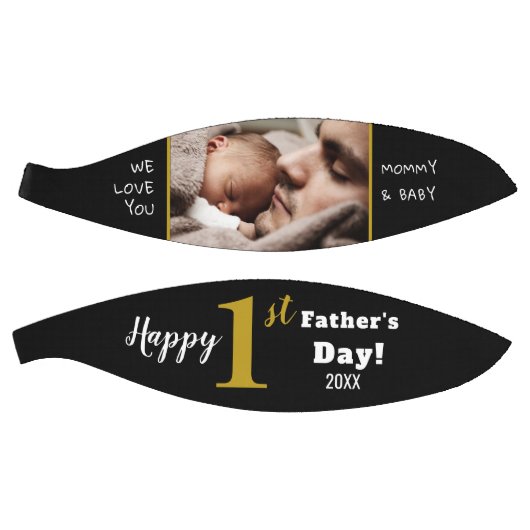 ハッピーファーストファースト・デーブラック金ゴールドカスタム写真 バスケットボール (パネル)