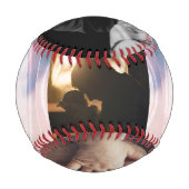 ハッピーファーストファースト・ファーズ・デイタイポグラフィカスタム写真 野球ボール (裏面)