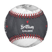 ハッピーファーストファーズデイはっきりしたタイポグラフィChalkboard 野球ボール (裏面)