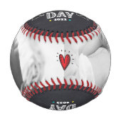 ハッピーファーストファーズデイはっきりしたタイポグラフィChalkboard 野球ボール (正面)
