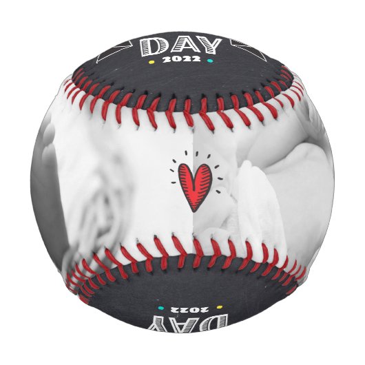 ハッピーファーストファーズデイはっきりしたタイポグラフィChalkboard 野球ボール (正面)