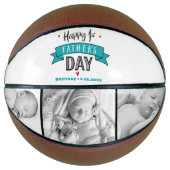 ハッピーファーストファーズデイターコイズバナータイポグラフィ バスケットボール (正面)