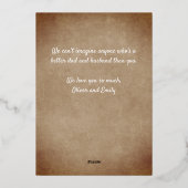 ハッピーファーストファーズデイダディーフラワー3写真金ゴールド 箔シーズンカード (裏面)