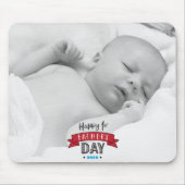 ハッピーファーストファーズデイレッドバナーはっきりしたタイポグラフィ マウスパッド (正面)