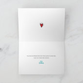 ハッピーファーストファーズデイ写真はっきりしたタイポグラフィティール（緑がかった色） カード (内部)