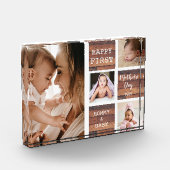 ハッピーファーストマザーズデーウッド4フォトコラージュ   フォトブロック (左)