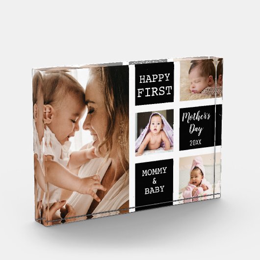 ハッピーファーストマザーズデーブラック4フォトコラージュ   フォトブロック (左)