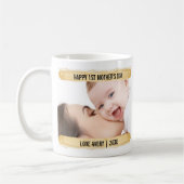 ハッピーファーストマザーズDay 2 Photo Yellow Brushstroke コーヒーマグカップ (左)