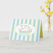 ハッピーファースト復活祭の孫子羊ブルー カード (黄色い花)