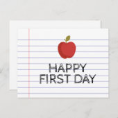 ハッピーファースト新学期アップル先生 ポストカード (正面/裏面)