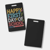 ハッピーファースト新学期 バッジ (正面＆裏面)