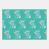 ハッピーファースト母の日かわいいパステル ラッピングペーパーシート (正面)