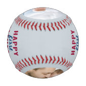 ハッピーファースト父の日パパ2フォトグレー 野球ボール (裏面)