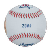 ハッピーファースト父の日パパ2フォトグレー 野球ボール (正面)