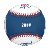 ハッピーファースト父の日パパ2フォトブルーホワイト 野球ボール (正面)