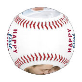 ハッピーファースト父の日パパ2フォトホワイト 野球ボール (裏面)