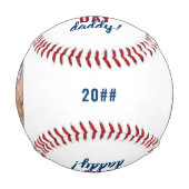 ハッピーファースト父の日パパ2フォトホワイト 野球ボール (正面)