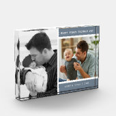 ハッピーファースト父の日2写真コラージグレイ フォトブロック (左)