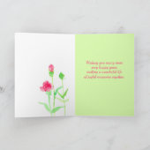 ハッピーファースト結婚アニバーサリーピンクのカーネーション カード (内部)