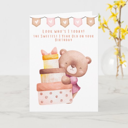 ハッピーファースト誕生日の孫娘 カード (黄色い花)