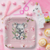 ハッピーファースト誕生日ウォーターカラーコアラ ペーパープレート (パーティー)