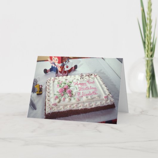 ハッピーファースト誕生日エリザベス カード (正面)