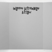 ハッピーファースト誕生日カード、#1誕生日ブラック 三つ折りカード (内部中)