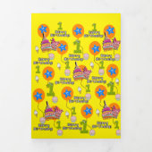 ハッピーファースト誕生日カード、#1誕生日黄 三つ折りカード (カバー)