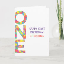 ハッピーファースト誕生日ガールパーソナライズされた紙吹雪