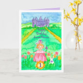 ハッピーファースト誕生日スウィートプリンセス カード (黄色い花)