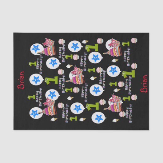 ハッピーファースト誕生日ティッシュペーパー#1 薄葉紙 (正面)