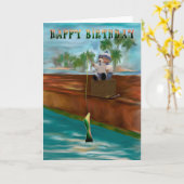 ハッピーファースト誕生日テディベアとセーター&ハット カード (黄色い花)