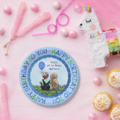 ハッピーファースト誕生日ボーイ&ドッグ ペーパープレート (パーティー)