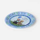 ハッピーファースト誕生日ボーイ&ドッグ ペーパープレート (アングル)