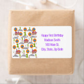 ハッピーファースト誕生日住所 シールホワイト ラベル (インサイチュ)