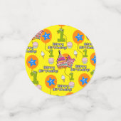 ハッピーファースト誕生日紙吹雪、#1誕生日黄 コンフェッティ (スモール正面)