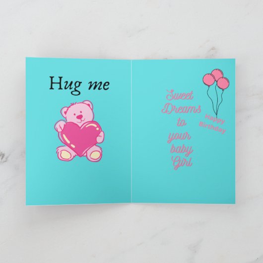 ハッピーファースト誕生日 カード (内部)