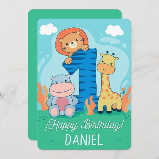 ハッピーファースト誕生日 シーズンカード (正面/裏面)