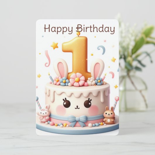 ハッピーファースト誕生日 シーズンカード (スタンド正面)