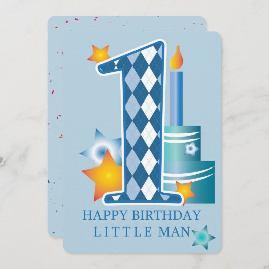 ハッピーファースト誕生日 シーズンカード (正面/裏面)