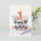 ハッピーファースト誕生日 シーズンカード (スタンド正面)