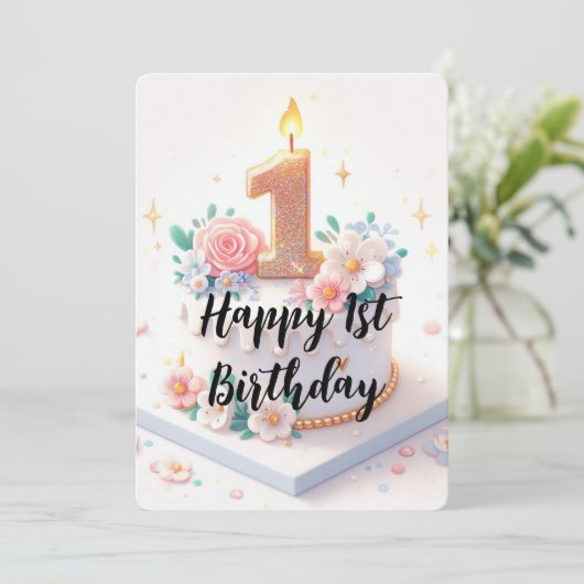 ハッピーファースト誕生日 シーズンカード (スタンド正面)