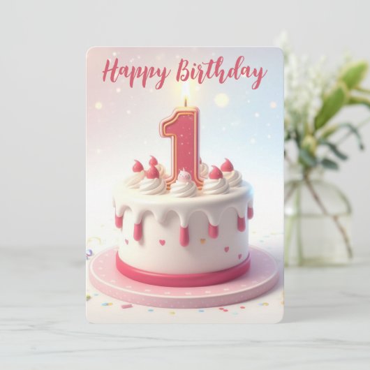 ハッピーファースト誕生日 シーズンカード (スタンド正面)