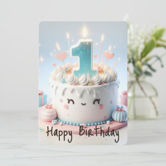 ハッピーファースト誕生日 シーズンカード (スタンド正面)