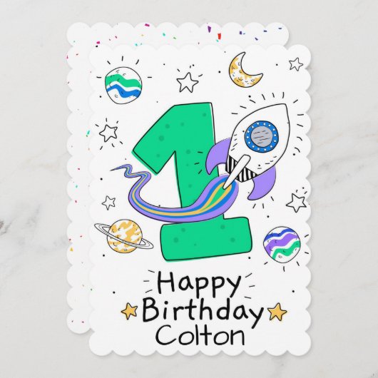 ハッピーファースト誕生日 シーズンカード (正面/裏面)