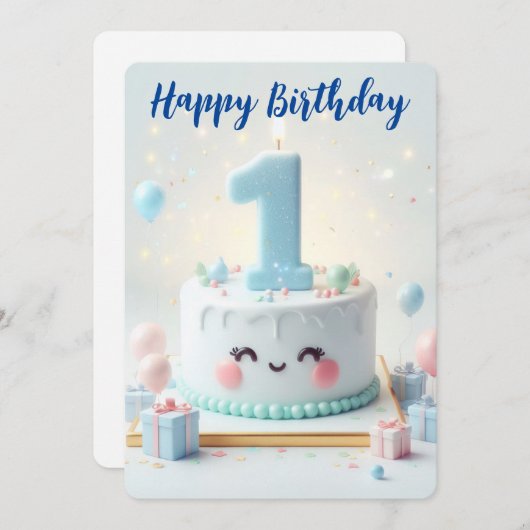 ハッピーファースト誕生日 シーズンカード (正面/裏面)