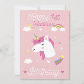 ハッピーファースト誕生日 招待状 (正面)