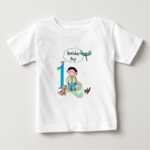 ハッピーファースト誕生日、誕生日ボーイジャージー ベビーTシャツ